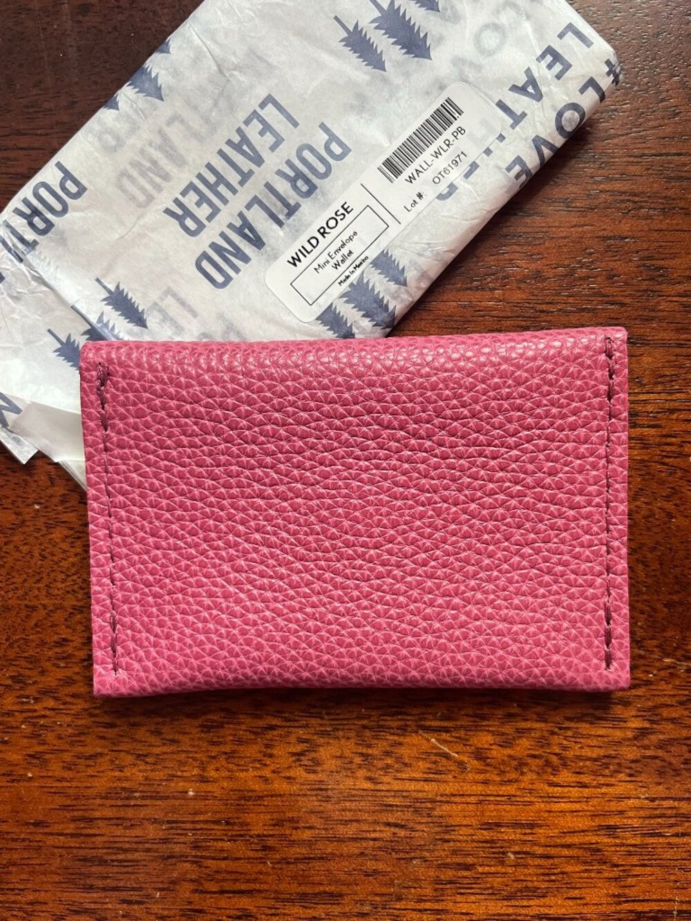 Portland Leather wild rose envelope wallet NWT - Picture 4 of 6